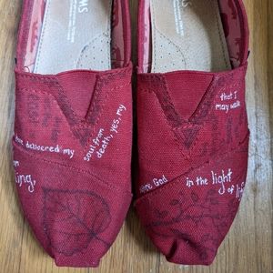 Toms custom painted Bible verse shoes canvas flats